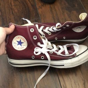 Burgundy Converse High Tops